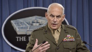 U.S. Southern Command Commander Marine Corps Gen. John F. Kelly briefs the media on the latest developments in his command's efforts to stem the flow of drugs from South and Central America in the Pentagon Press Briefing Room, March 13, 2014.  DoD Photo by Glenn Fawcett (Released)